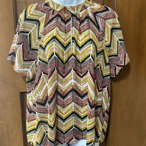 NWT Peyton Jensen Cindy short sleeve blouse  EVEREVE sz L